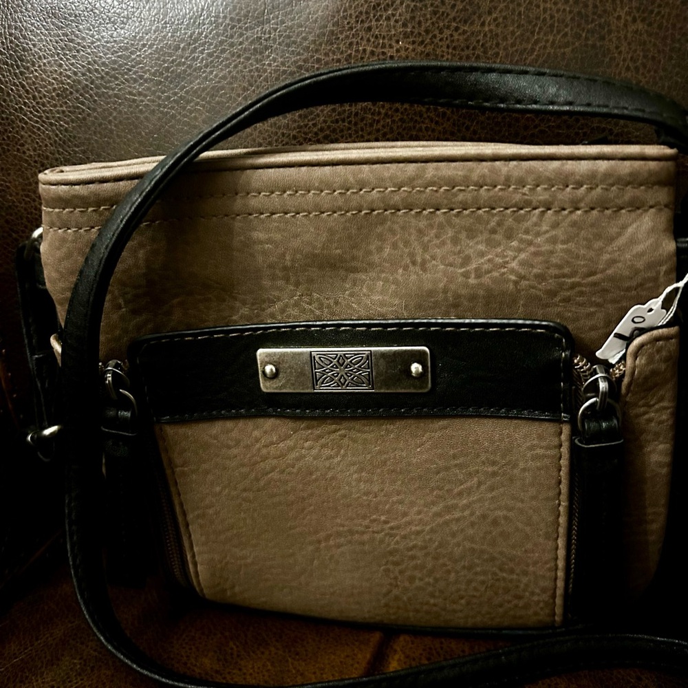 Chic Tan and Brown Crossbody Bag